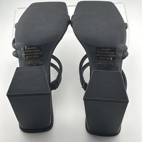 New women’s Abound black strappy block geometric heel sandals slip on size 8 - Picture 6 of 9